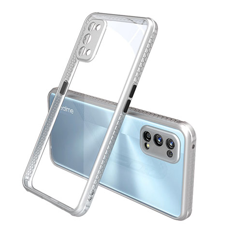 Silikon Schutzhülle Rahmen Tasche Hülle Durchsichtig Transparent Spiegel für Realme 7 Pro Silber