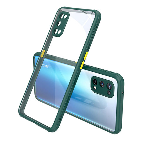 Silikon Schutzhülle Rahmen Tasche Hülle Durchsichtig Transparent Spiegel für Realme Q2 Pro 5G Nachtgrün
