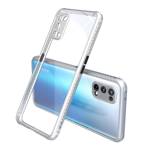 Silikon Schutzhülle Rahmen Tasche Hülle Durchsichtig Transparent Spiegel für Realme X7 Pro 5G Silber