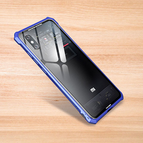 Silikon Schutzhülle Rahmen Tasche Hülle Durchsichtig Transparent Spiegel für Xiaomi Mi 8 Explorer Blau