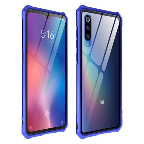 Silikon Schutzhülle Rahmen Tasche Hülle Durchsichtig Transparent Spiegel für Xiaomi Mi A3 Lite Blau