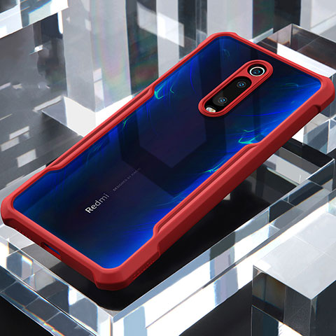 Silikon Schutzhülle Rahmen Tasche Hülle Durchsichtig Transparent Spiegel für Xiaomi Redmi K20 Pro Rot