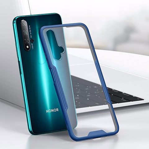 Silikon Schutzhülle Rahmen Tasche Hülle Durchsichtig Transparent Spiegel H01 für Huawei Honor 20S Blau