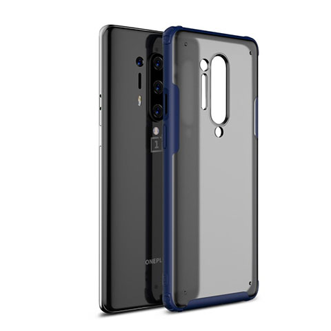 Silikon Schutzhülle Rahmen Tasche Hülle Durchsichtig Transparent Spiegel H01 für OnePlus 8 Pro Blau