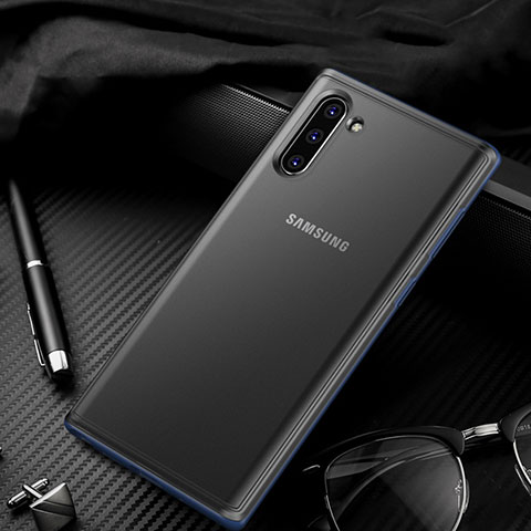 Silikon Schutzhülle Rahmen Tasche Hülle Durchsichtig Transparent Spiegel H01 für Samsung Galaxy Note 10 Plus Blau