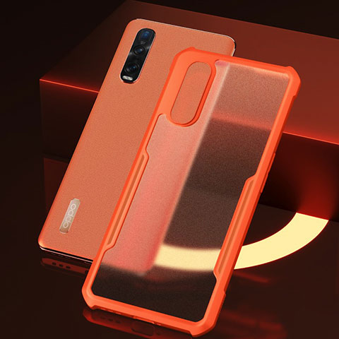 Silikon Schutzhülle Rahmen Tasche Hülle Durchsichtig Transparent Spiegel H04 für Oppo Find X2 Pro Orange