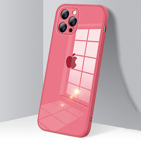 Silikon Schutzhülle Rahmen Tasche Hülle Durchsichtig Transparent Spiegel H06 für Apple iPhone 12 Pro Max Rot