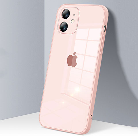 Silikon Schutzhülle Rahmen Tasche Hülle Durchsichtig Transparent Spiegel H06 für Apple iPhone 12 Rosa