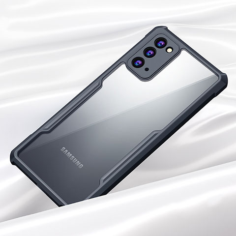 Silikon Schutzhülle Rahmen Tasche Hülle Durchsichtig Transparent Spiegel M01 für Samsung Galaxy Note 20 5G Schwarz