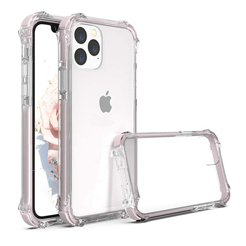 Silikon Schutzhülle Rahmen Tasche Hülle Durchsichtig Transparent Spiegel M04 für Apple iPhone 11 Pro Max Rosegold