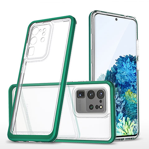 Silikon Schutzhülle Rahmen Tasche Hülle Durchsichtig Transparent Spiegel MQ1 für Samsung Galaxy S20 Ultra Grün