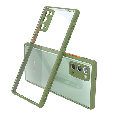 Silikon Schutzhülle Rahmen Tasche Hülle Durchsichtig Transparent Spiegel N02 für Samsung Galaxy Note 20 5G Armee-Grün