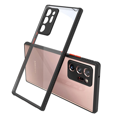 Silikon Schutzhülle Rahmen Tasche Hülle Durchsichtig Transparent Spiegel N02 für Samsung Galaxy Note 20 Ultra 5G Schwarz