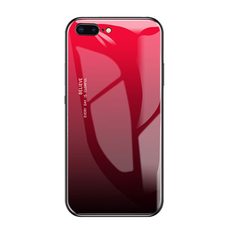 Silikon Schutzhülle Rahmen Tasche Hülle Spiegel A01 für Apple iPhone 8 Plus Rot