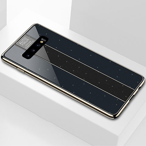 Silikon Schutzhülle Rahmen Tasche Hülle Spiegel A01 für Samsung Galaxy S10 Schwarz