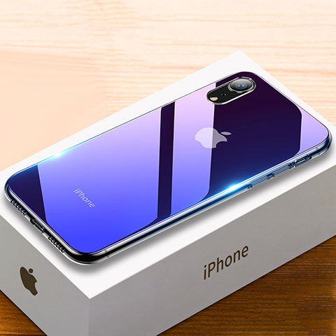 Silikon Schutzhülle Rahmen Tasche Hülle Spiegel Farbverlauf Regenbogen für Apple iPhone XR Violett