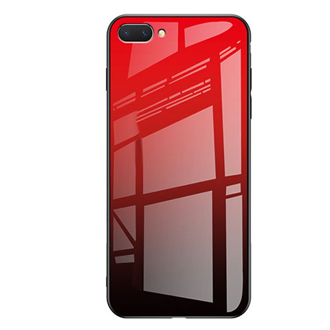 Silikon Schutzhülle Rahmen Tasche Hülle Spiegel Farbverlauf Regenbogen für Huawei Honor 10 Rot