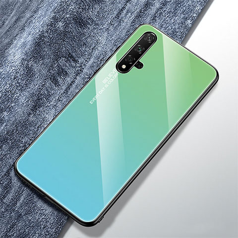 Silikon Schutzhülle Rahmen Tasche Hülle Spiegel Farbverlauf Regenbogen für Huawei Honor 20 Grün