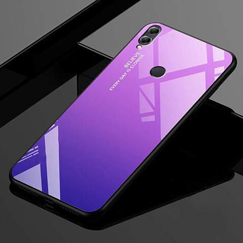 Silikon Schutzhülle Rahmen Tasche Hülle Spiegel Farbverlauf Regenbogen für Huawei Honor 8X Max Violett
