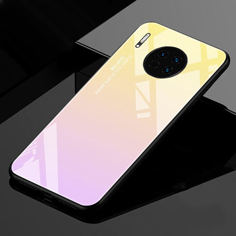 Silikon Schutzhülle Rahmen Tasche Hülle Spiegel Farbverlauf Regenbogen für Huawei Mate 30 Pro Gold
