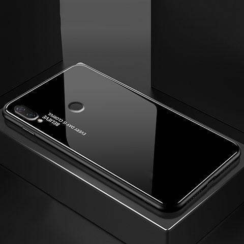 Silikon Schutzhülle Rahmen Tasche Hülle Spiegel Farbverlauf Regenbogen für Huawei Nova 3e Schwarz