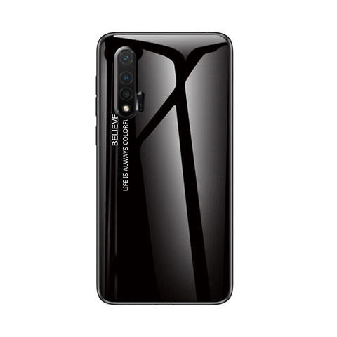 Silikon Schutzhülle Rahmen Tasche Hülle Spiegel Farbverlauf Regenbogen für Huawei Nova 6 5G Schwarz