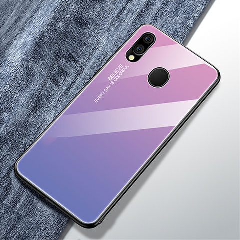 Silikon Schutzhülle Rahmen Tasche Hülle Spiegel Farbverlauf Regenbogen für Samsung Galaxy A40 Violett