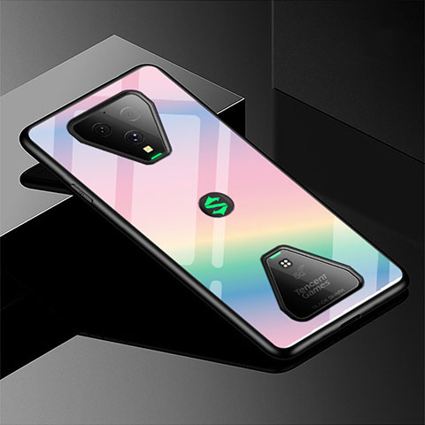Silikon Schutzhülle Rahmen Tasche Hülle Spiegel Farbverlauf Regenbogen für Xiaomi Black Shark 3 Pro Rosa