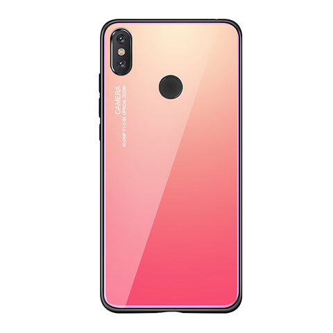 Silikon Schutzhülle Rahmen Tasche Hülle Spiegel Farbverlauf Regenbogen für Xiaomi Mi 8 SE Pink