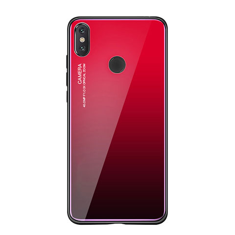 Silikon Schutzhülle Rahmen Tasche Hülle Spiegel Farbverlauf Regenbogen für Xiaomi Mi 8 SE Rot