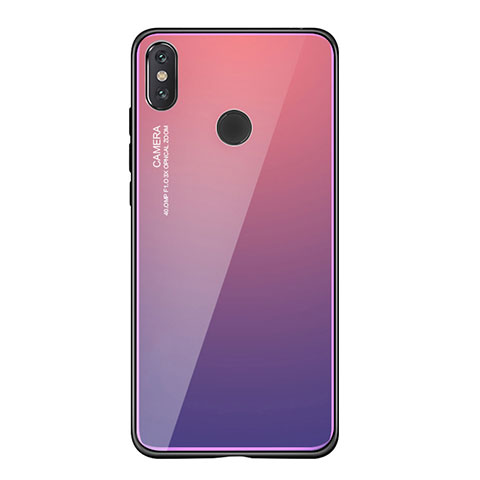 Silikon Schutzhülle Rahmen Tasche Hülle Spiegel Farbverlauf Regenbogen für Xiaomi Mi 8 SE Violett