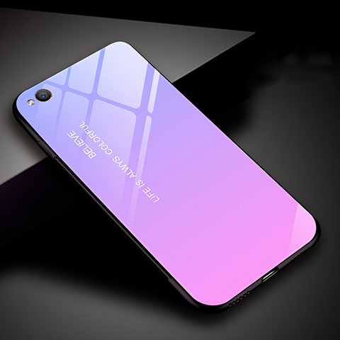 Silikon Schutzhülle Rahmen Tasche Hülle Spiegel Farbverlauf Regenbogen für Xiaomi Redmi Go Violett