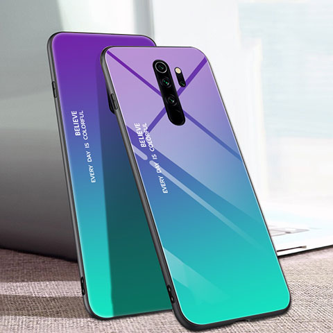 Silikon Schutzhülle Rahmen Tasche Hülle Spiegel Farbverlauf Regenbogen für Xiaomi Redmi Note 8 Pro Plusfarbig