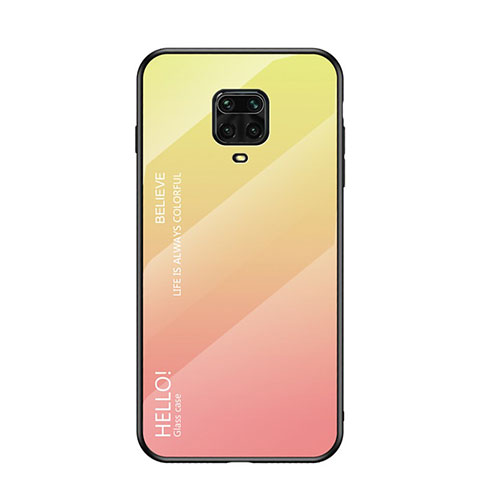 Silikon Schutzhülle Rahmen Tasche Hülle Spiegel Farbverlauf Regenbogen für Xiaomi Redmi Note 9 Pro Gelb