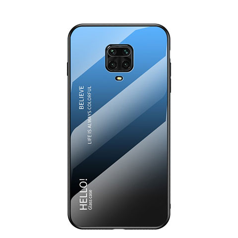 Silikon Schutzhülle Rahmen Tasche Hülle Spiegel Farbverlauf Regenbogen für Xiaomi Redmi Note 9 Pro Max Blau