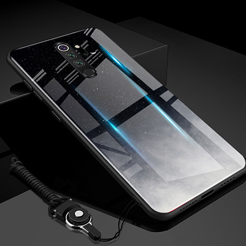 Silikon Schutzhülle Rahmen Tasche Hülle Spiegel Farbverlauf Regenbogen H01 für Xiaomi Redmi Note 8 Pro Grau