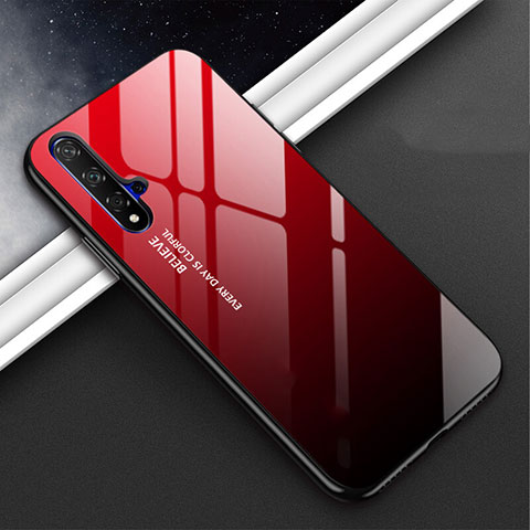 Silikon Schutzhülle Rahmen Tasche Hülle Spiegel Farbverlauf Regenbogen H02 für Huawei Nova 5 Pro Rot
