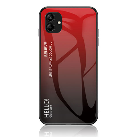 Silikon Schutzhülle Rahmen Tasche Hülle Spiegel Farbverlauf Regenbogen LS1 für Samsung Galaxy M04 Rot