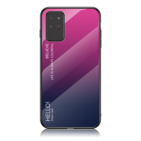 Silikon Schutzhülle Rahmen Tasche Hülle Spiegel Farbverlauf Regenbogen LS1 für Samsung Galaxy Note 20 5G Pink