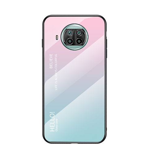 Silikon Schutzhülle Rahmen Tasche Hülle Spiegel Farbverlauf Regenbogen LS1 für Xiaomi Mi 10T Lite 5G Cyan