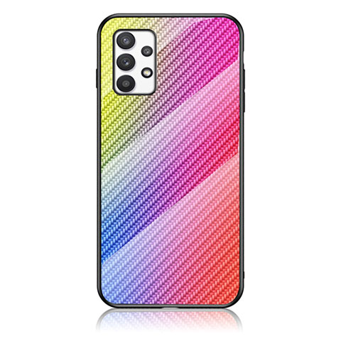 Silikon Schutzhülle Rahmen Tasche Hülle Spiegel Farbverlauf Regenbogen LS2 für Samsung Galaxy A53 5G Rosa