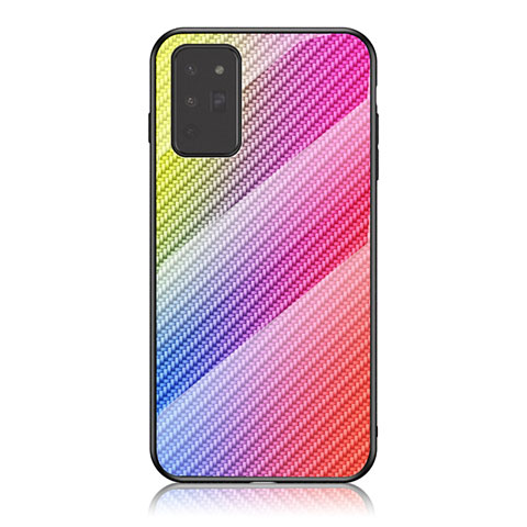 Silikon Schutzhülle Rahmen Tasche Hülle Spiegel Farbverlauf Regenbogen LS2 für Samsung Galaxy Note 20 5G Rosa
