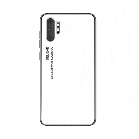 Silikon Schutzhülle Rahmen Tasche Hülle Spiegel Farbverlauf Regenbogen M01 für Samsung Galaxy Note 10 Plus 5G Weiß