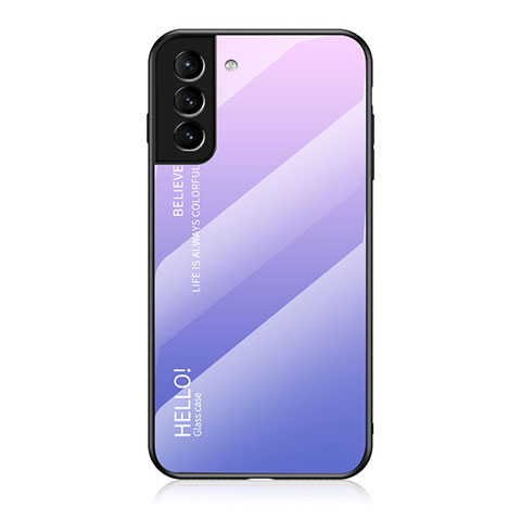 Silikon Schutzhülle Rahmen Tasche Hülle Spiegel Farbverlauf Regenbogen M02 für Samsung Galaxy S21 Plus 5G Helles Lila