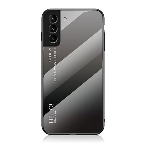 Silikon Schutzhülle Rahmen Tasche Hülle Spiegel Farbverlauf Regenbogen M02 für Samsung Galaxy S22 5G Grau
