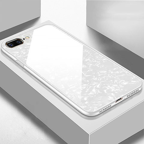Silikon Schutzhülle Rahmen Tasche Hülle Spiegel für Apple iPhone 8 Plus Weiß