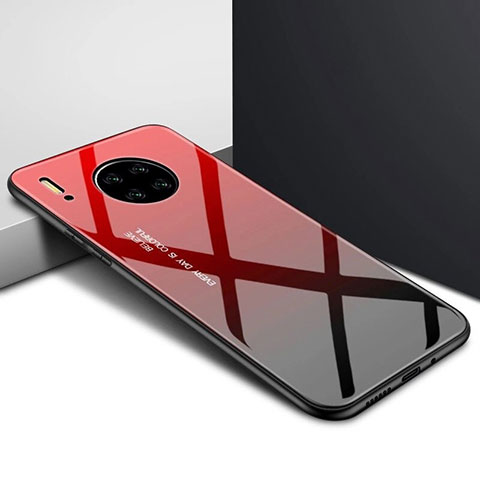 Silikon Schutzhülle Rahmen Tasche Hülle Spiegel für Huawei Mate 30 5G Rot