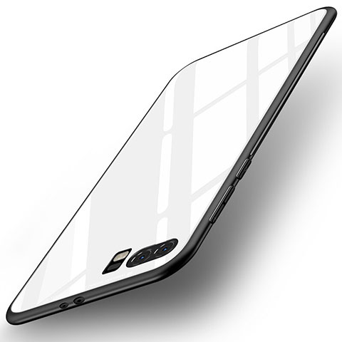 Silikon Schutzhülle Rahmen Tasche Hülle Spiegel für Huawei P10 Plus Weiß