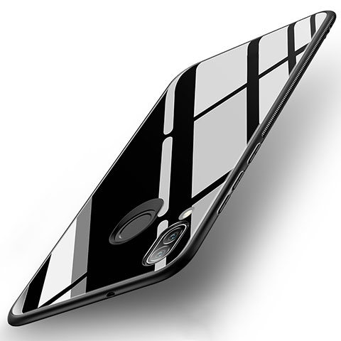 Silikon Schutzhülle Rahmen Tasche Hülle Spiegel für Huawei P20 Lite Schwarz