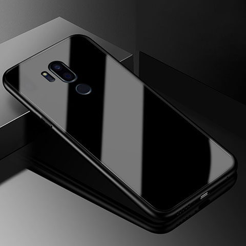 Silikon Schutzhülle Rahmen Tasche Hülle Spiegel für LG G7 Schwarz